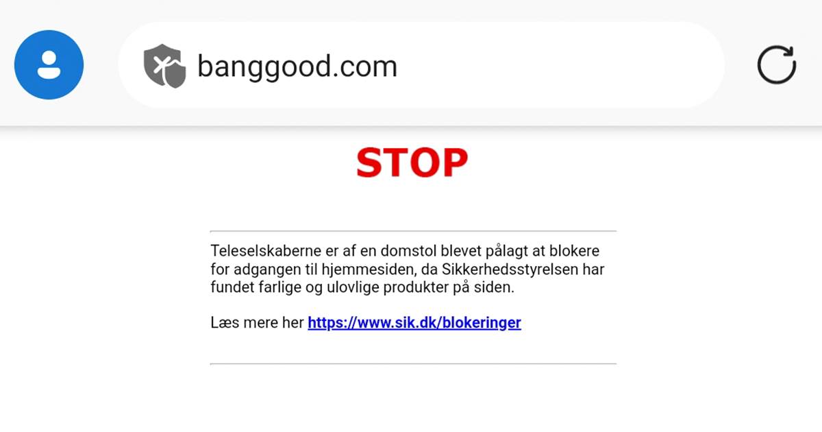 Første udenlandske hjemmeside blokeret i Danmark efter salg af farlige produkter Regeringen.dk