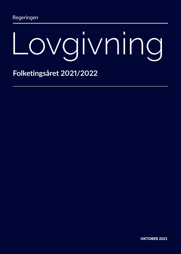 Forside til regeringens lovprogram for folketingsåret 2021-2022