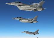 Billede af tre F16-fly 