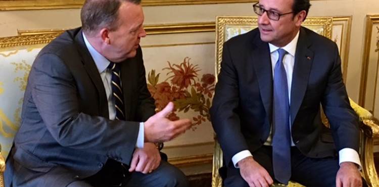 Statsminister Lars Løkke Rasmusssen og Frankrigs præsident, Francois Hollande