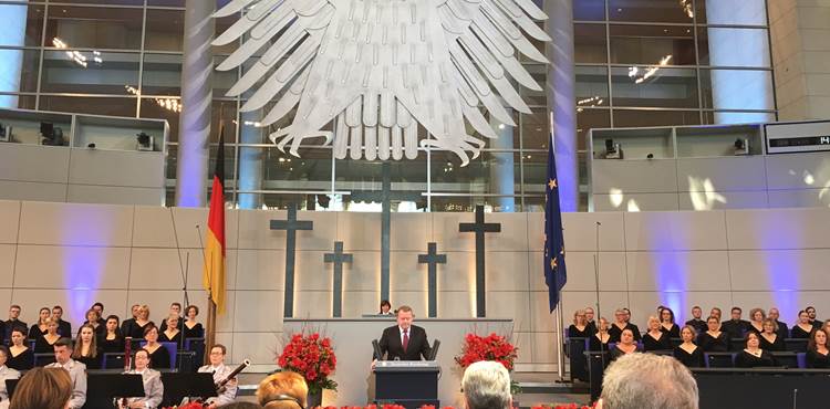 Statsminister Lars Løkke Rasmussen holder tale i den tyske rigsdag