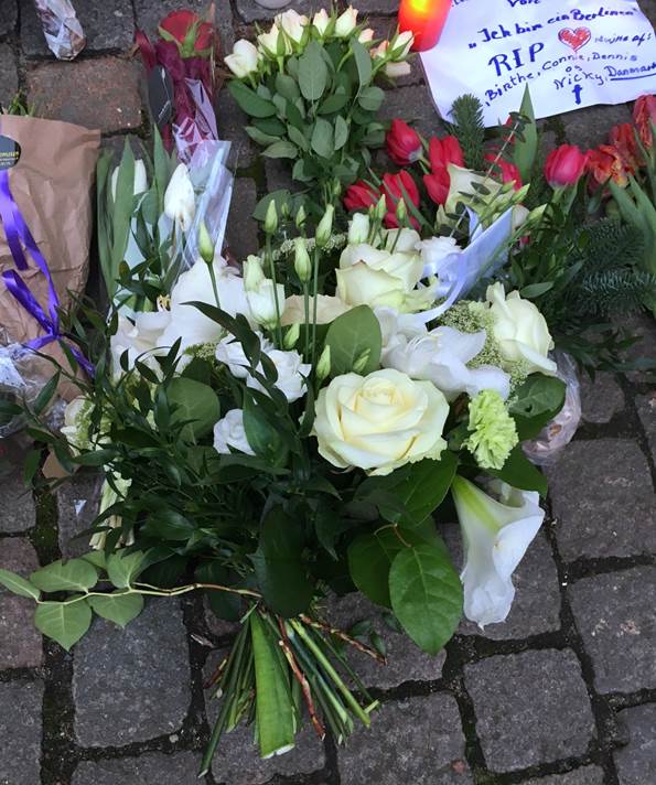 Blomster ved den tyske ambassade