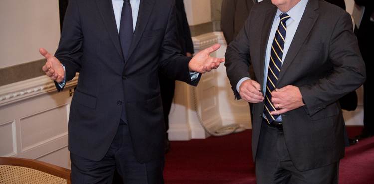 Statsminister Lars Løkke Rasmussen og Nato Generalsekretær Jens Stoltenberg i statsministeriet