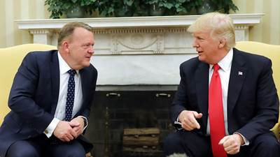 Statsminister Lars Løkke Rasmussen og USA's præsident, Donald Trump, i samtale i Det Hvide Hus