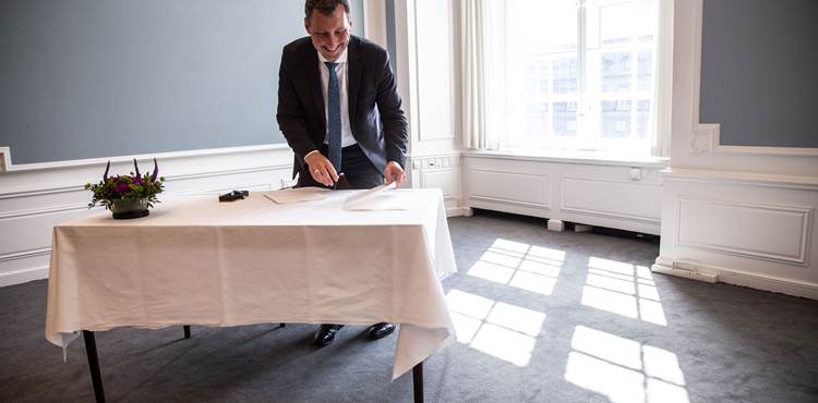 Justitsminister Nick Hækkerup i Spejlsalen