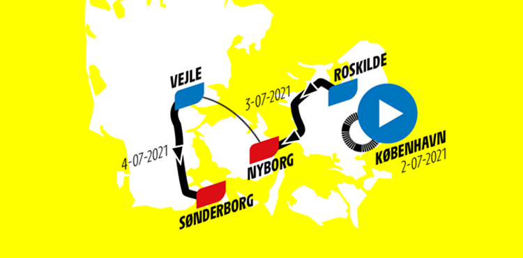 Tour de France-ruten Danmark 2021