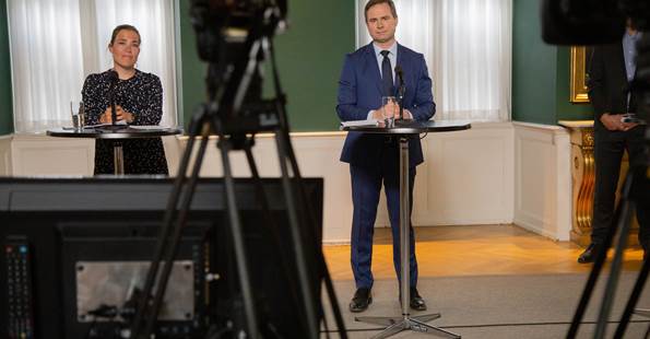 Social- og indenrigsminister Astrid Krag og finansminister Nicolai Wammen ved pressemøde