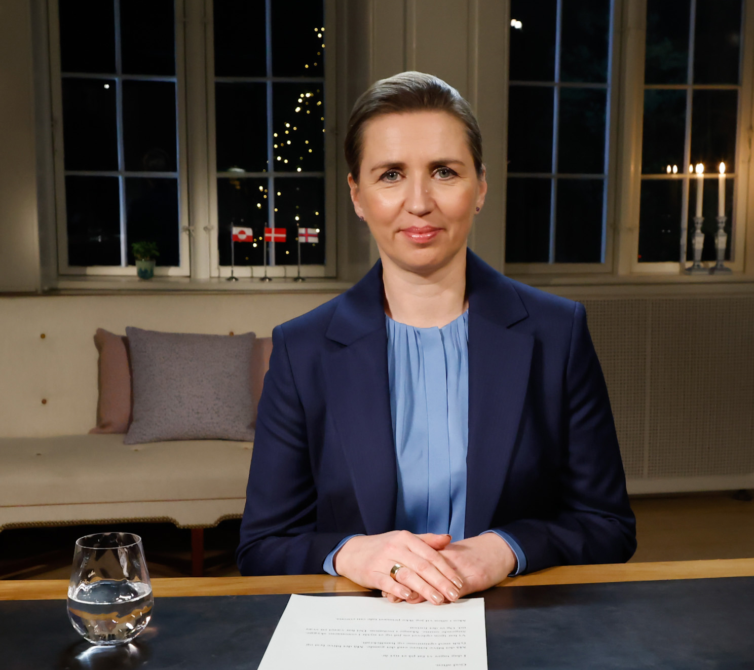 Billede fra statsminister Mette Frederiksens nytårstale 2022