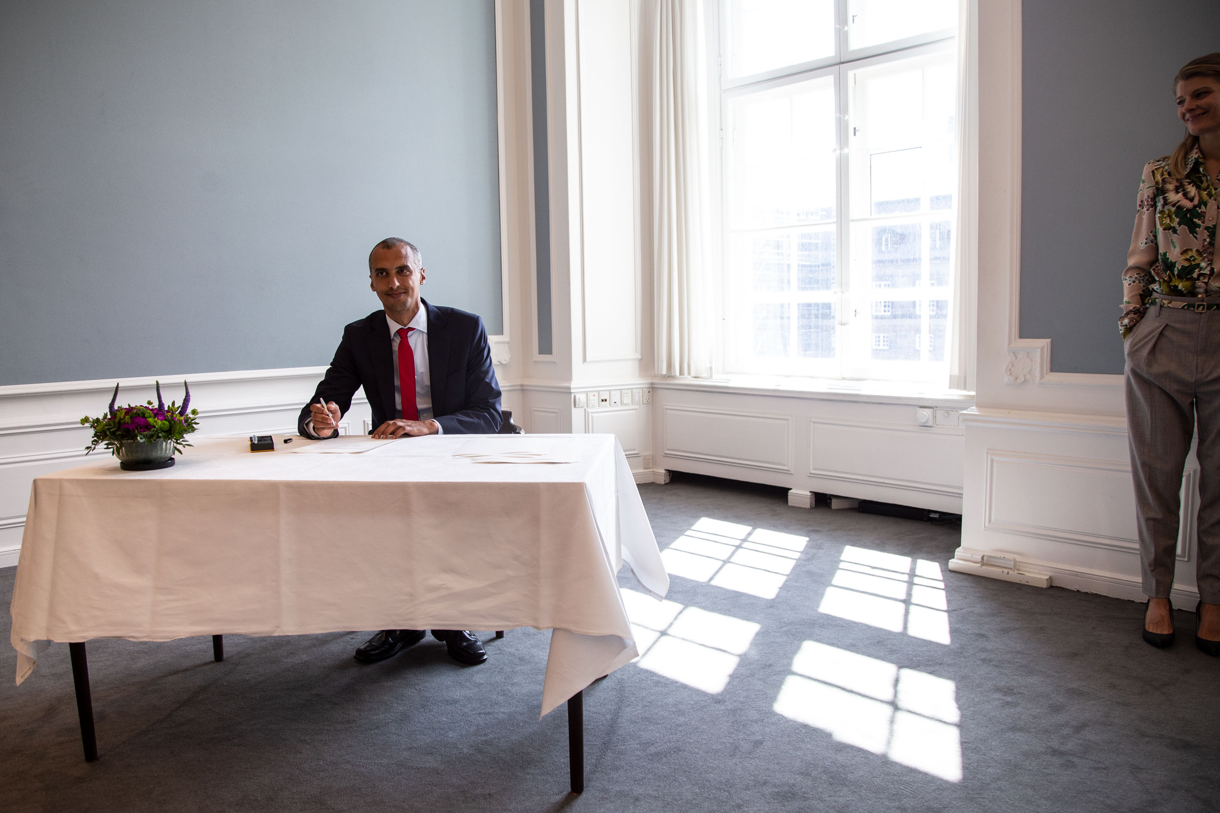 Udlændinge- og integrationsminister Mattias Tesfeye i Spejlsalen